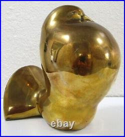 Barbara Hepworth Signed Pair of Modernist Art Brass over Bronze Dove Sculptures