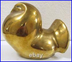 Barbara Hepworth Signed Pair of Modernist Art Brass over Bronze Dove Sculptures