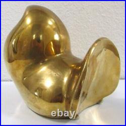 Barbara Hepworth Signed Pair of Modernist Art Brass over Bronze Dove Sculptures