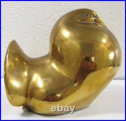 Barbara Hepworth Signed Pair of Modernist Art Brass over Bronze Dove Sculptures