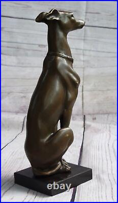 Barye RARE bronze brass Greyhound Whippet Dog statue unique vintage sculpture NR
