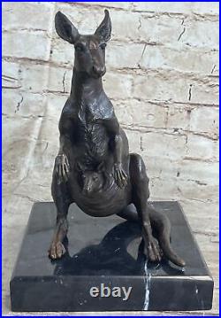 Brass Australian Animal Sculpture Mother Kangaroo With Baby Vintage Statue Deal