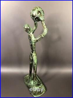 Brass/bronze sport players sculpture, 9