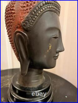 Brass or Bronze Thai Thailand Buddha Buddhism Statue Religious Bust Sculpture