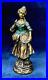Bronze Brass Statue Of Woman Vintage Primitive Colored Enameling On Dress 12
