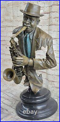 Bronze Brass Trumpet Trombone Saxophone Jazz Band Horn Players Figurines Art