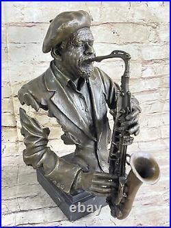 Bronze Brass Trumpet Trombone Saxophone Jazz Band Horn Players Figurines VTG