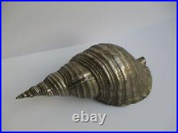 Bronze Metal Sculpture Large 14 Nautical Conch Shell Vintage Ornate Brass