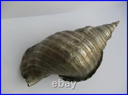 Bronze Metal Sculpture Large 14 Nautical Conch Shell Vintage Ornate Brass