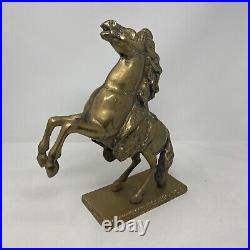 Bronze Patinated Horse Prancing Antique Sculpture Statue Animals