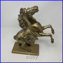 Bronze Patinated Horse Prancing Antique Sculpture Statue Animals