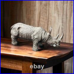 Bronze Rhinoceros Statue Metal Brass Rhino Statue Heavy Detailed