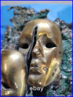 Bronze Sculpture 19 signed TONNY Mid Century Bronze Brass Mask Statue Very Nice