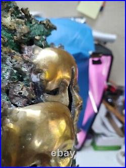 Bronze Sculpture 19 signed TONNY Mid Century Bronze Brass Mask Statue Very Nice