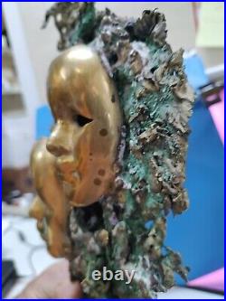 Bronze Sculpture 19 signed TONNY Mid Century Bronze Brass Mask Statue Very Nice