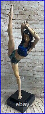 Bronze Solid Brass Baltic Amber Figurine SPORT Rhythmic Gymnastics Ball IronWork