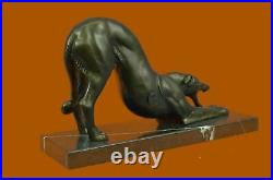 Carvin RARE bronze brass Greyhound Whippet Dog statue unique vintage sculpture