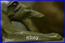 Carvin bronze brass Greyhound Whippet Dog statue unique vintage sculpture Sale