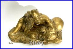 Cast Gilt Bronze Brass Miniature Figurine Antique Chinese