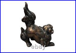 Chinese Brass / Bronze Foo Dog Temple Lion Incense Burner Vintage