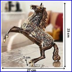Dotted Horse Hind Legs Shape Gold Style Handmade Brass Figure Statue Decoration