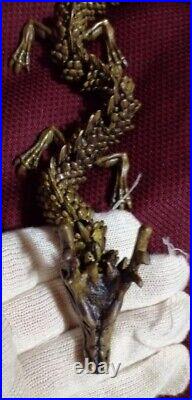 Dragon Brass Metal Statue Antique Jizai figurine object Vintage F/S from Japan