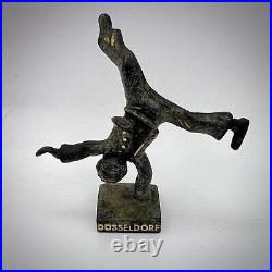 Dusseldorf Vintage Miniature Bronze Brass Figure Statue Acrobat Souvenir Germany