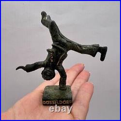 Dusseldorf Vintage Miniature Bronze Brass Figure Statue Acrobat Souvenir Germany