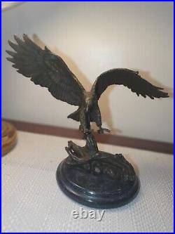 Eagle Ornament Bird Statue Figurine Sculpture Bronze Home Garden Decor Artwork