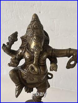 Elephant Rat Ganesh Ganesa Ganesha Ganapati Heavy Bronze Brass Statue 11.5 T