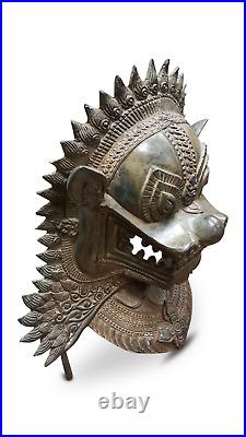 Foo Dog Mask Temple Guardian Lion Bronze Brass Fu Dog Singha Statue Thailand