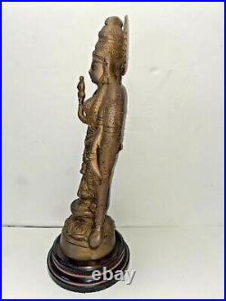 Goddess Sri Andal Brass Bronze Figure Hindu Statue Indian Deity 15 1/2 Tall