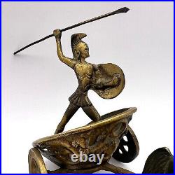 Heavy Vintage Antique Bronze Brass Decorative Figure Figurine Statue of Sparta