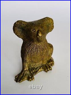 Heavy Vintage Bronze Brass Figure Statue Animal Koala