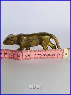 Heavy Vintage Bronze Brass Statue Animal Panther Home Decor Solid Beautiful Art