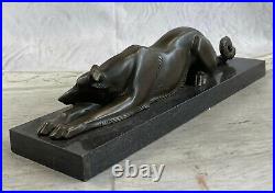 LARGE RARE bronze brass Greyhound Whippet Dog statue unique vintage sculpture