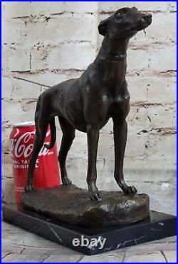 LARGE RARE bronze brass Greyhound Whippet Dog statue unique vintage sculpture NR