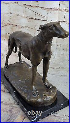 LARGE RARE bronze brass Greyhound Whippet Dog statue unique vintage sculpture NR