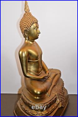 Large (6.8kg) Antique South East Asian/Thai Bronze or Brass Buddha, c1930