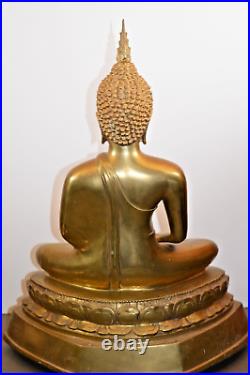 Large (6.8kg) Antique South East Asian/Thai Bronze or Brass Buddha, c1930
