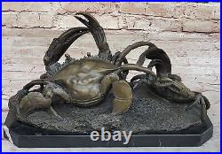 Large MUD CRAB solid brass brown, bronze heavy decoration handmade Figure Deal