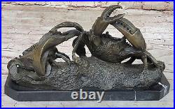 Large MUD CRAB solid brass brown, bronze heavy decoration handmade Figure Deal