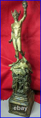 Large Ornate Bronze / Brass Metal Allegorical Sculpture Statue