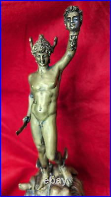 Large Ornate Bronze / Brass Metal Allegorical Sculpture Statue