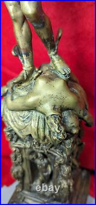 Large Ornate Bronze / Brass Metal Allegorical Sculpture Statue