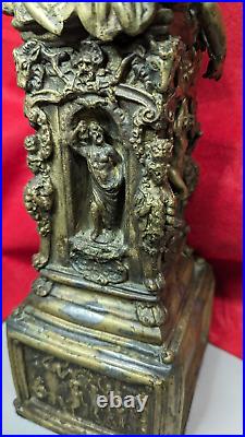 Large Ornate Bronze / Brass Metal Allegorical Sculpture Statue