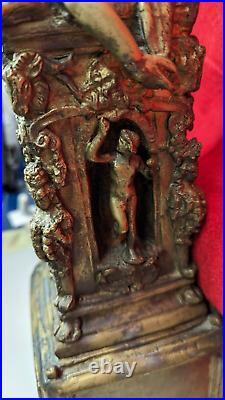 Large Ornate Bronze / Brass Metal Allegorical Sculpture Statue