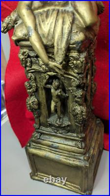 Large Ornate Bronze / Brass Metal Allegorical Sculpture Statue