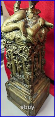 Large Ornate Bronze / Brass Metal Allegorical Sculpture Statue