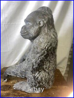 Large Vintage Silverback Gorilla Bronze / Brass Sculpture Figurine? Statue 21 T